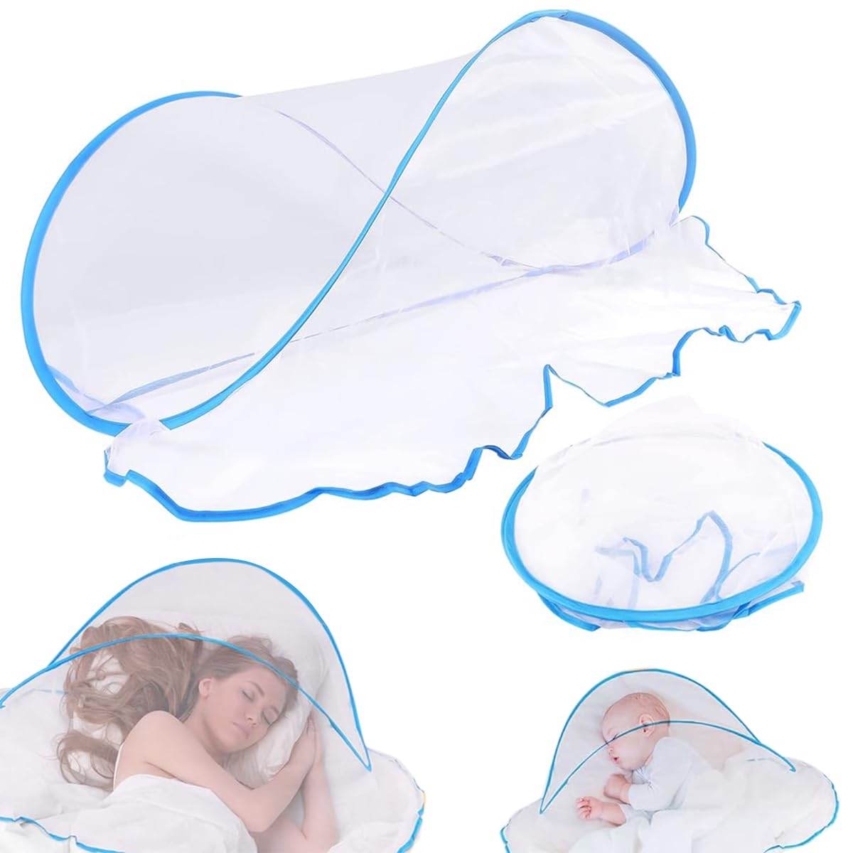 HASTHIP Foldable Mosquito Net for Single Bed with Storage Bag, Portable Pop-Up Mosquito Net for Home, Travel, Outdoor, 80cm(W) x 140cm(L) x 56cm (H) HASTHIP Foldable Mosquito Net for Single Bed with Storage Bag, Portable Pop-Up Mosquito Net for Home, Travel, Outdoor, 80cm(W) x 140cm(L) x 56cm (H)